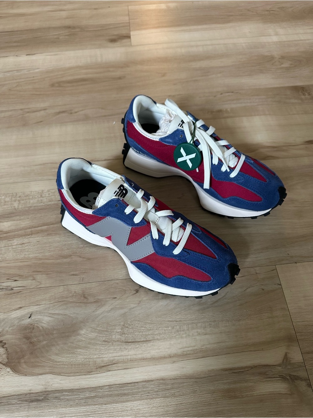 New Balance Blue and Red Retro-Style Sneakers